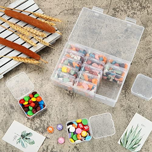 Сертбуј 36 Парчиња Мали Пластични Контејнери за Складирање Со Капаци Со Шарки, Чиста Кутија За Организатор На Монистра Мини Кутии