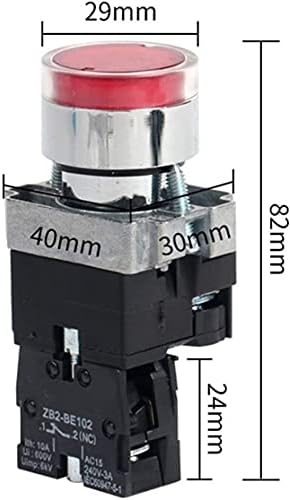 UNCASO 22мм Моментарна XB2-BW3361 Прекинувач на копчето за тркалезно копче со LED/NEON LIGHT 1NO 24V/AC220V/AC380V