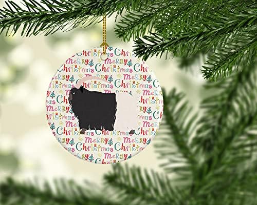 Богатства на Каролина WDK2732CO1 Велшки црно-врат-коза Божиќен керамички украс, украси за новогодишни елки, виси украс за Божиќ,