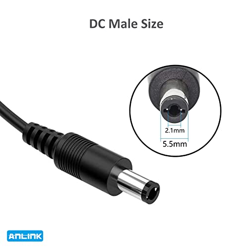 AnLink 2pack DC 1 женски до 8 машки 5,5 mm*2.1mm излезен кабел за сплитер на моќност, 1 до 8 пат y Splitter адаптер за адаптер за CCTV