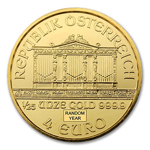 1989 Без Ознака За Нане-Присутна на 1/25 мл Австриска Златна Виенска Филхармонија Официјална Правна Монета За Тендер Брилијантна