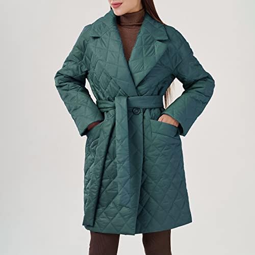 Fragarn женски лесни јакни женски цврсти бои со долга ракав џеб памучен памучен јакна есен и зимска јакна