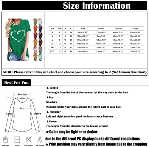 Summer Tops for Women 2023 Lucky St Patrick's Day Clover Blouses Short Sleeve Round Neck Shirts Loose Casual Tees