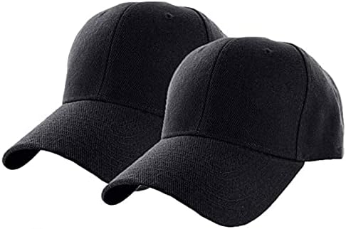 Спортски летни капачиња за мажи за водење 2 парчиња летна цврста боја капачиња додатоци на отворено црна бејзбол капа