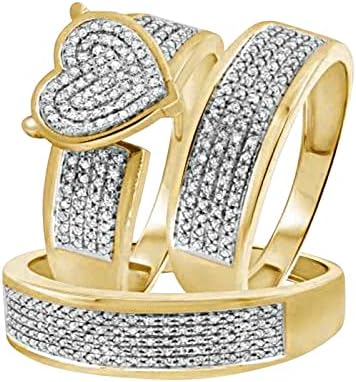 2023 Нови дами пенливи дијаманти целосен дијамантски двоен дијамантски сет прстен ветувач сет цирконија прстен за прстен за прстен со