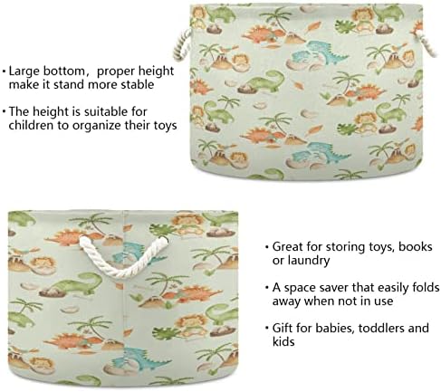 Xigua Голема корпа за играчки Бебе диносауруси за складирање на кутии за деца, деца, зачудувачки, организатор за ткаенини, канта