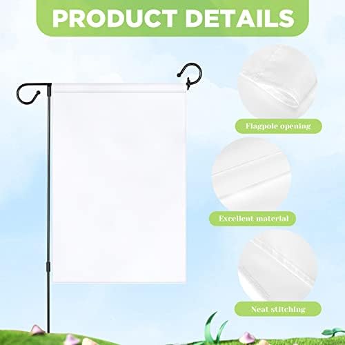 100 парчиња празни градинарски знамиња бели сублимација градинарски знамиња за пролетно лето DIY декоративни полиестерски транспаренти