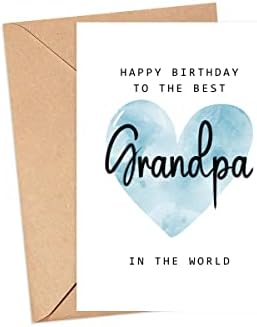 Moltdesigns Среќен роденден на најдобрата дедо во светската картичка - Дедо роденденска картичка - Дедо картичка - Подарок за Денот