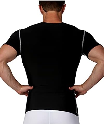 Insta Slim Ispro Slimmying Compression Compression Muscle V-Neck Chirty Shapewear Burters за мажи за обликување на телото на телото