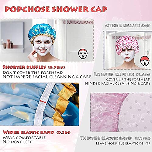 Големо капаче за туширање за жени долга коса и микрофибер крпа за коса 3 пакет пакет
