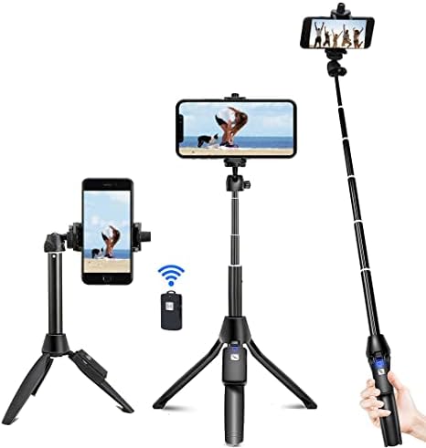 Selfie Stick, 40 -инчен селфи стап статив со безжичен далечински управувач, телефонски статив, компатибилен со iPhone 14 13 12