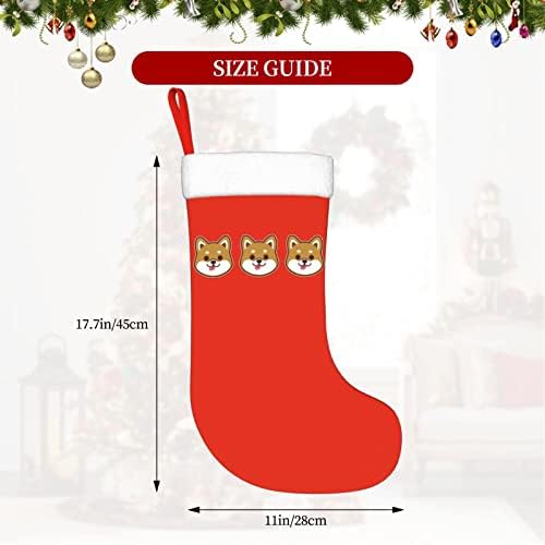 Yuyuy Shiba Inu се соочува со Божиќно порибување Декорација на празникот Камино виси чорапи 18 инчи чорапи