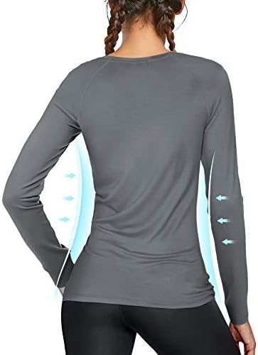 Женски долг ракав upf 50+ УВ -кошули за заштита од сонце атлетски осип чувар кошула/качулка за пешачење за нуркање на отворено