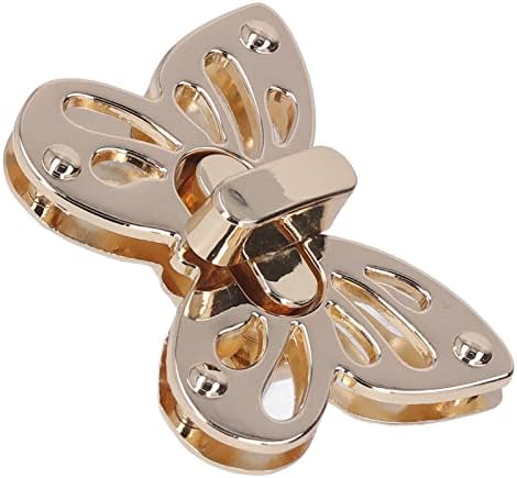 Антички затворач HASP, гроздобер елегантни пеперутки обликувајте легура материјал Декоративна практична чанта заклучување светло злато
