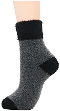 Женски чорапи зимско топло густо мека волна чорапи Божиќни подароци пријатни екипа гроздобер чорапи чорапи за подигање атлетски чорапи