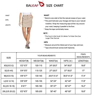 Baleaf Women's Outdoor Skort upf 50 Активно атлетско здолниште на Скорк Срорт со поштенски џебови пешачење голф голф