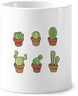 Succulents Cactus сакран растителна илустрација шема за четкичка за заби држач за пенкало кригла керамички штанд -молив чаша