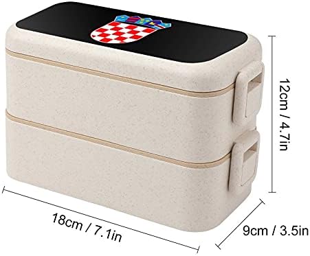 Палто на рацете на Хрватска Бенто кутија за ручек 2 контејнери за складирање храна со лажица и вилушка
