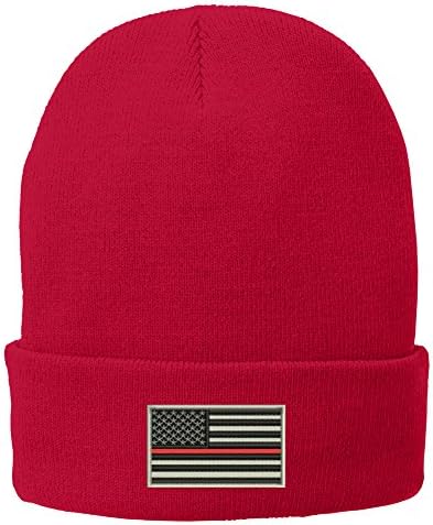 Трендовски продавница за облека САД американско знаме тенок црвен ред оган ФД извезена зимска свиткана долга гравче