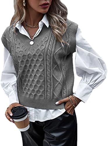 FMCHICO исечен џемпер за џемпер за жени, женска улична облека без ракави без ракави