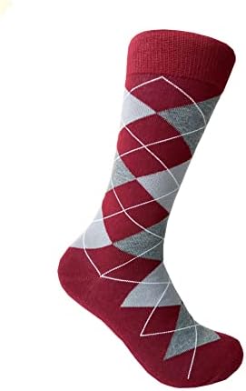 Тројно М Плус Машки Бордо Фустан чорапи, една големина одговара на повеќето мажи; Големина На Чорап 10-13.