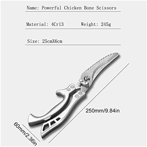 Конгеал Не'рѓосувачки челик кујнски ножици Силни ножици за пилешки коски мултифункционални ножици за пилешко и патка кујнски алати