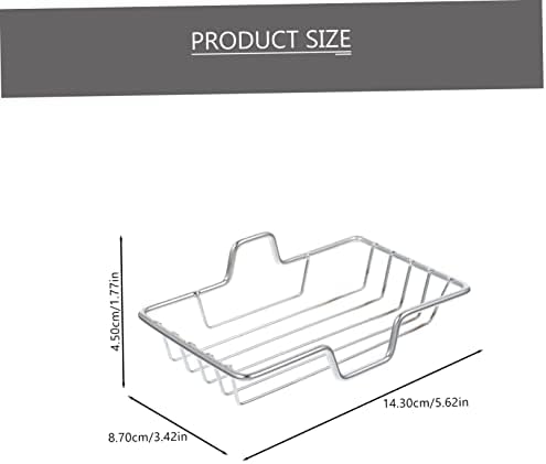Alipis 6 парчиња wallид монтиран сапун сапун за складирање на бања ПВЦ сребрена метална сапун кутија