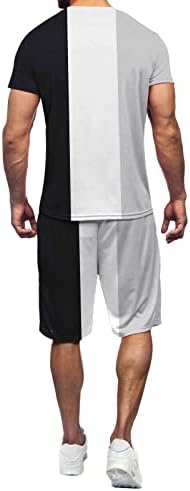 Jinинфе Менс костум Худи 2 парчиња Атлетски спортови поставува маица и шорцеви поставени решетки за нуркање на кожата за мажи