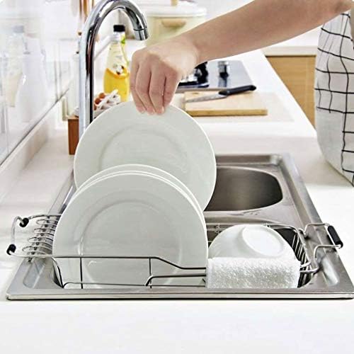 GFDFD метална решетка за садови - решетката за сушење што може да се повлече, кујнски мијалник за мијалник за складирање на чинии