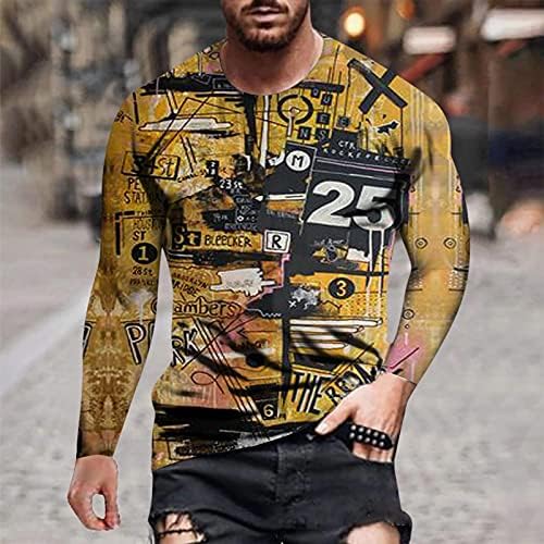 XXBR војник со долги ракави маици за мажи, есенска улица 3D новини графички вежби за печатење во бохо атлетика случајни маички врвови памучни