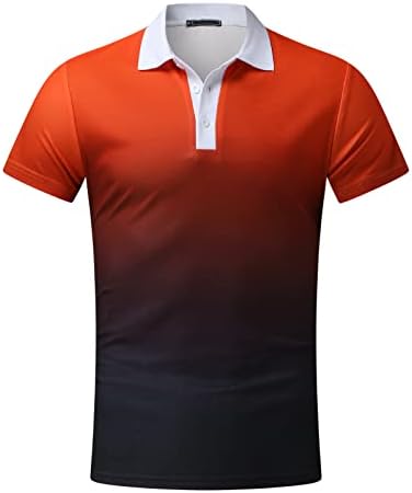 HDDK MENS POLO кошули, кратки ракави градиентни лепенка за лепење на лепенка за голф, лето спортски тениски тениски врвови, врвови