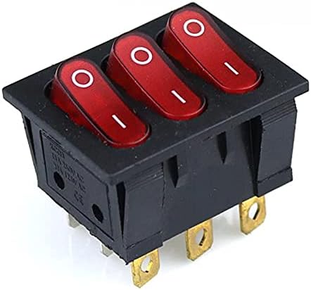 SkxMod Big Rocker Switchs Црвен три-насочен прекинувач 9 Pin 2 Позиција мулти-нож со еден нож со еден фрлање 15A 250V 20A 125VAC AC OFF