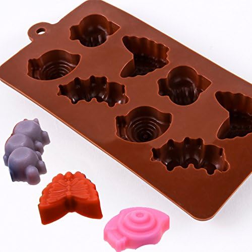 Aubвездени силиконски калапи нелепливи чоколадни бонбони калапи, сапуни калапи, комплет за изработка на мувла за печење силикони, комплет од 3 шумски теми со различн
