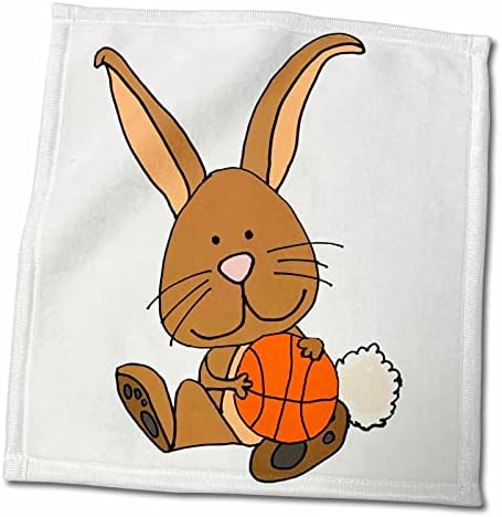3drose Смешно забавно кафеаво зајаче зајак игра кошаркарски цртан филм - крпи
