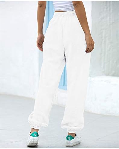 Andongnywell женски јога џемпери лабави тренингот џогери панталони удобни дневни панталони со панталони со џебови