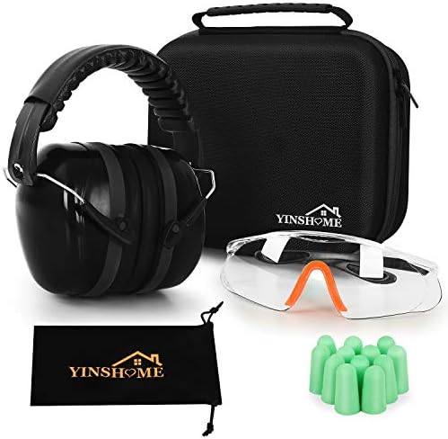 Yinshome Пука за заштита на ушите за заштита на ушите, очила за безбедност на пиштолот, ушите, заштитните куќишта
