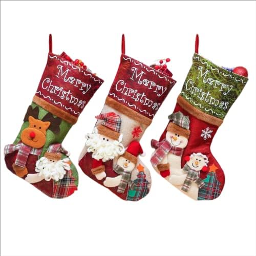 Големи божиќни чорапи за подароци за подароци за подароци Божиќни украси поставени Божиќни градинки