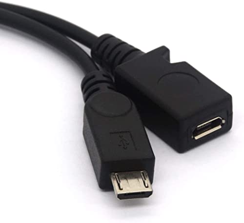 Yncris Micro USB OTG Splitter кабел, микро USB OTG за подобрување на моќноста на кабелот USB 2.0.