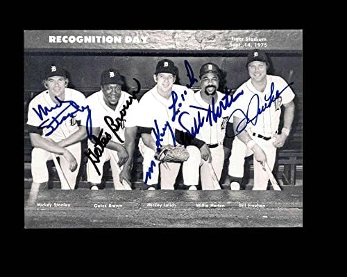 Freehan Horton Lolich Brown Stanley PSA DNA COA потпиша 5x7 Photo 1968 Tigers - Autographed MLB фотографии