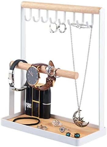 Дубао дрвен орган за организатор на накит, држач за држачи со куки, висечки обетки, ѓердани нараквици