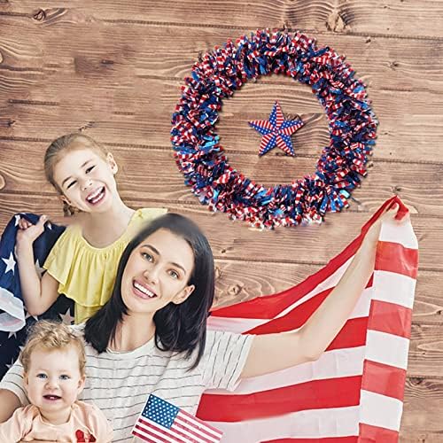 Сак Божиќен венец Денот на американската независност на Денот на американската независност знаме луда забава венец од влезната врата