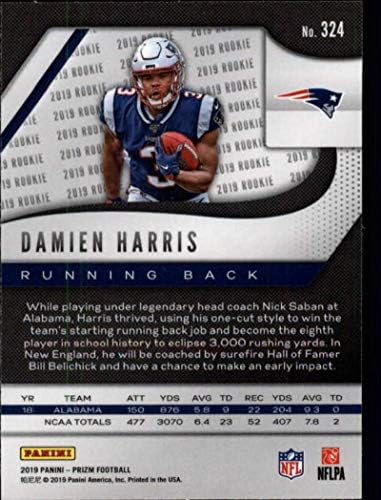 2019 Panini Prizm 324 Damien Harris RC Rookie New Angland Patriots NFL Football Trading Card