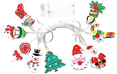 Божиќна забава LED лесна низа декорација Постари трска ламби чорапи со снегулки за моделирање модели на батерии за светло низа