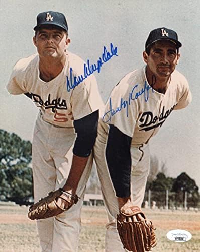 Sandy Koufax Don Drysdale Dual потпишан автограмиран 8x10 Photo Dodgers JSA UU46188 - Автограмирани фотографии од MLB