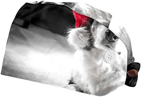 ЈАВЕНПРОЕКТ Божиќна Еленска Унисекс Работна Капа со Копче (2 парчиња) Прилагодлива Вратоврска Назад Со Лента За Пот Една Големина