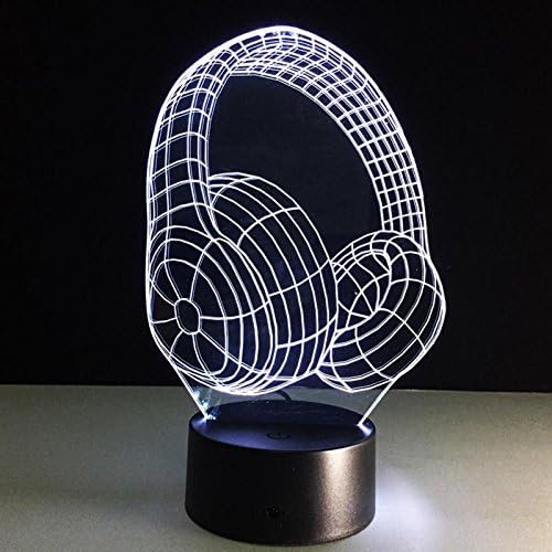 Слушалки ноќна светлина креативна табела за ламби 3Д светла Abajur LED LAMPE 3D илузија Декоративна ноќна светлина деца ламба