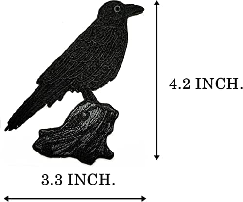 Еднаш x Равен свртен десно врана црна птица лепенка цртана налепница железо на закрпи DIY апликација извезена шива железо на лепенка