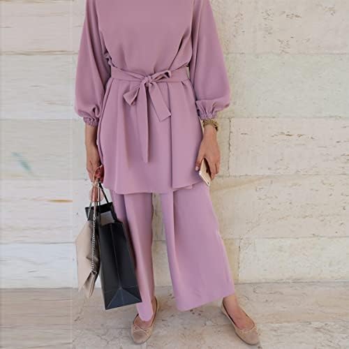 Обети Арапски облека од Блискиот исток за жени со долги ракави со долги ракави со широки панталони за нозе поставени исламски муслимански облеки