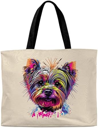 Јоркшир Териер Арт Тот торба - симпатична торба за купување - торба за печатење на кучиња