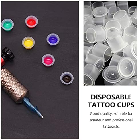 ДОИТУЛ 300 парчиња Капачиња За Мастило За Тетовирање Чаши За Тетовирање Мешани Чаши За Мастило За Тетоважа Мали Средни Големи Пластични Тетоважи Микроблејдинг Пигм